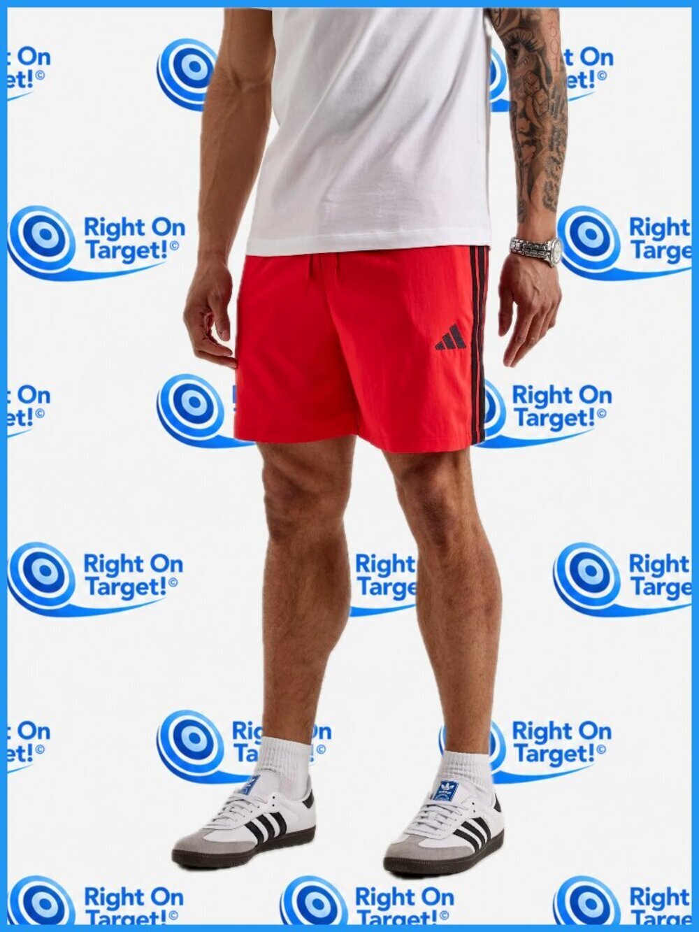 4XL - Adidas - Big Mens Workout Shorts - Chelsea - Red - Picture 2 of 6